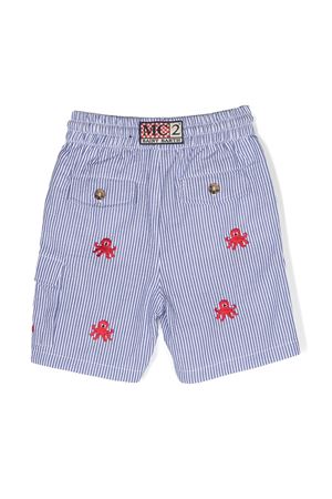 Blue and white cotton blend cargo shorts SAINT BARTH KIDS | MRE000100374F